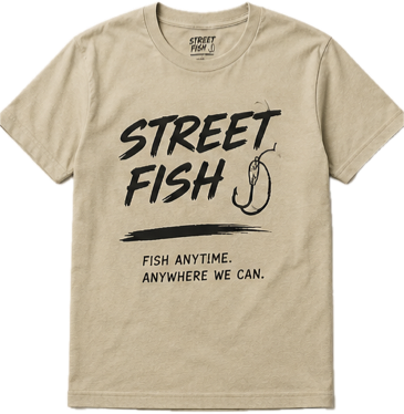 Cream StreetFish fishing tee